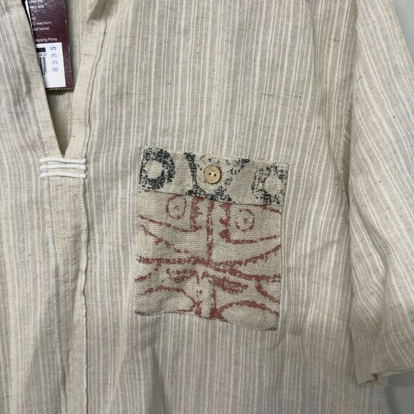 Hijo Casual Top Short Sleeves Made In Philippines Pocket Front Men M NWT - Picture 3 of 10